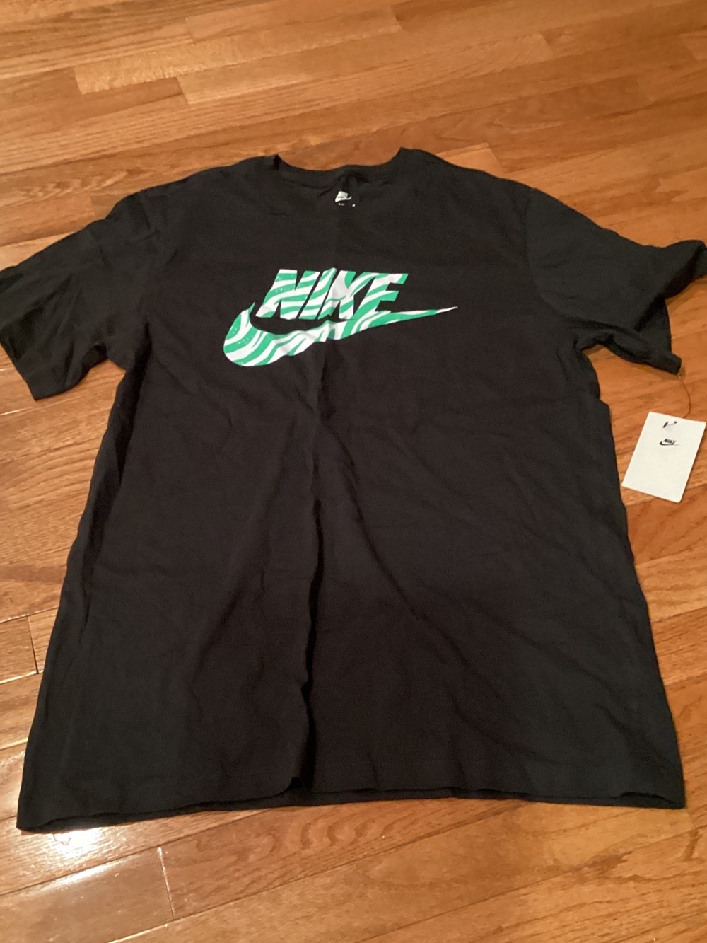 Nike Men’s Black Short-Sleeve Tee with Green Zebra Swoosh